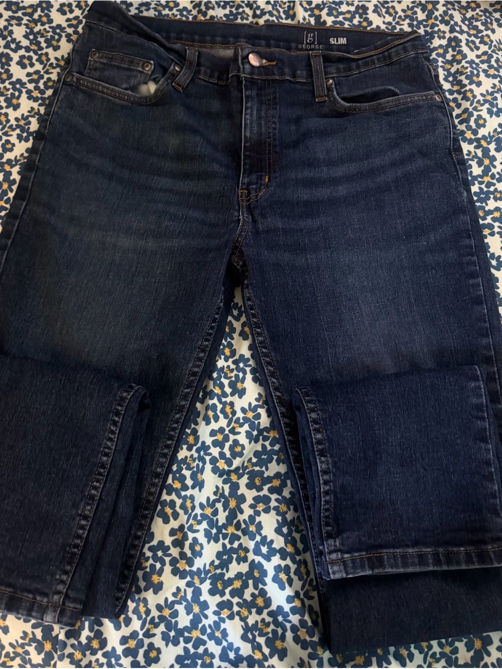 George Men's Slim Dark Indigo Jeans